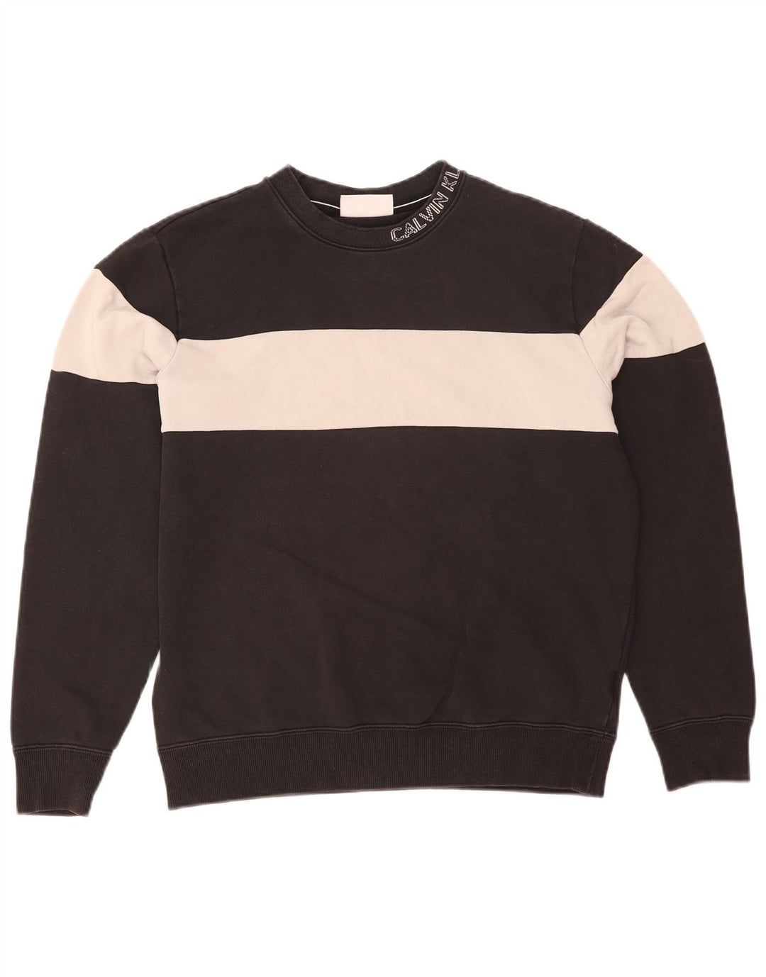 Calvin Klein Jeans Hombre Sudadera Gráfica Jumper Medium Black Colorblock