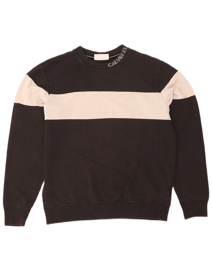 Calvin Klein Jeans Hombre Sudadera Gráfica Jumper Medium Black Colorblock