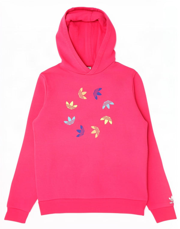 Adidas - Sudadera con capucha para niña (13-14 años, algodón rosa)