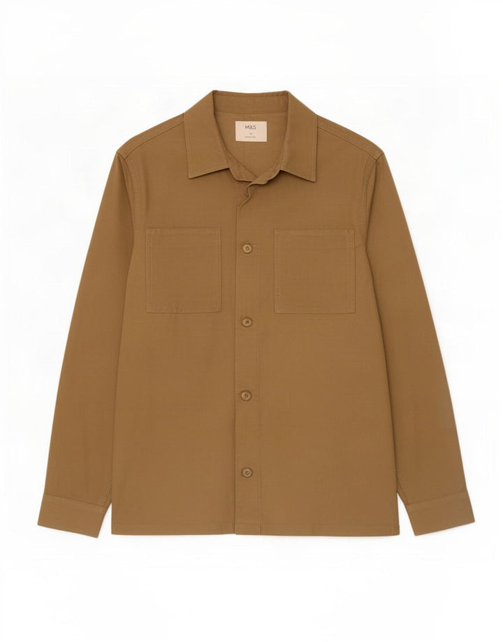Marks & Spencer Chaqueta utilitaria para hombre de algodón marrón medio