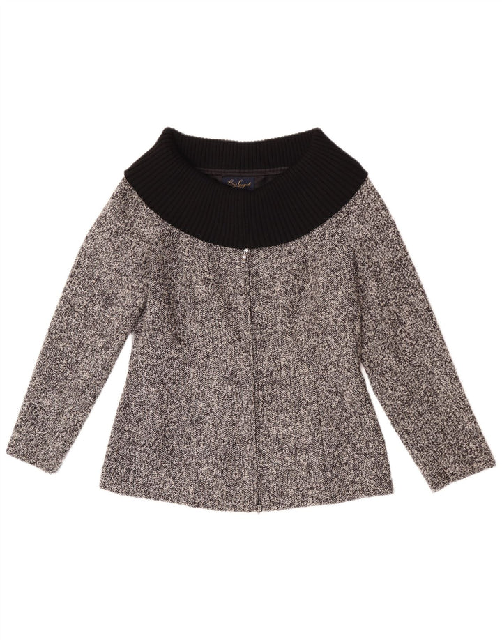 Luisa Spagnoli Chaqueta Blazer para Mujer IT 46 Grande Lana Gris Moteada