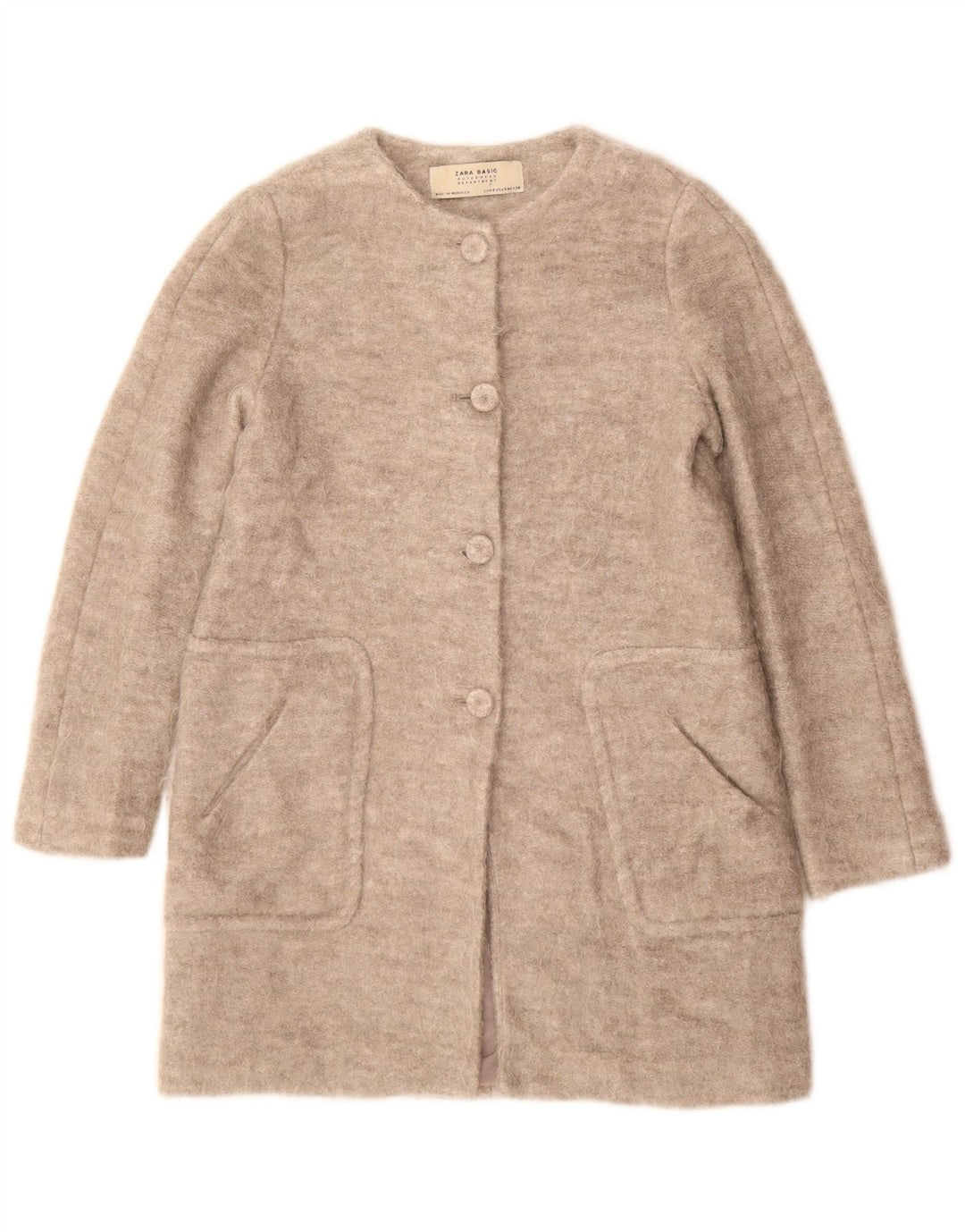 Zara Mujer Abrigo UK 10 Small Viscosa Gris