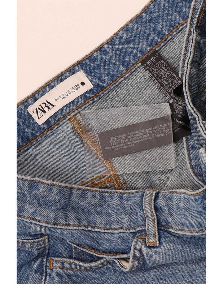 Zara Falda Vaquera Asimétrica Small W26 Azul Patchwork Algodón