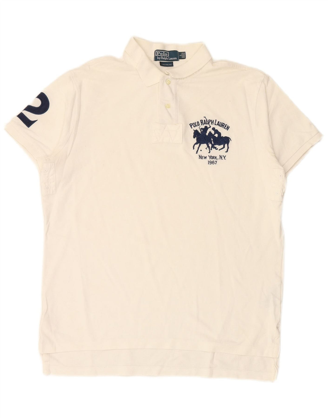 POLO RALPH LAUREN Polo de rugby de ajuste personalizado para hombre Algodón blanco grande