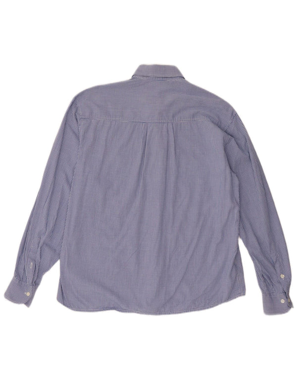 Emmanuel Schvili Womens Long Sleeve Regular Shirt UK 18 XL Blue Gingham