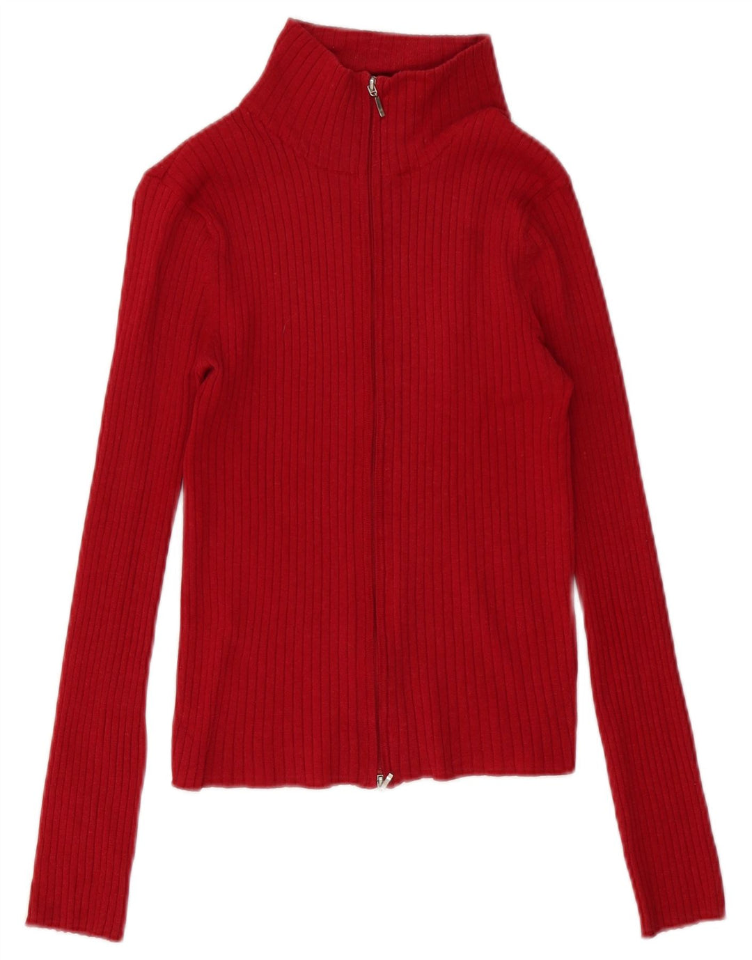 Zara Mujer Cárdigan Suéter UK 12 Medium Red Ramie