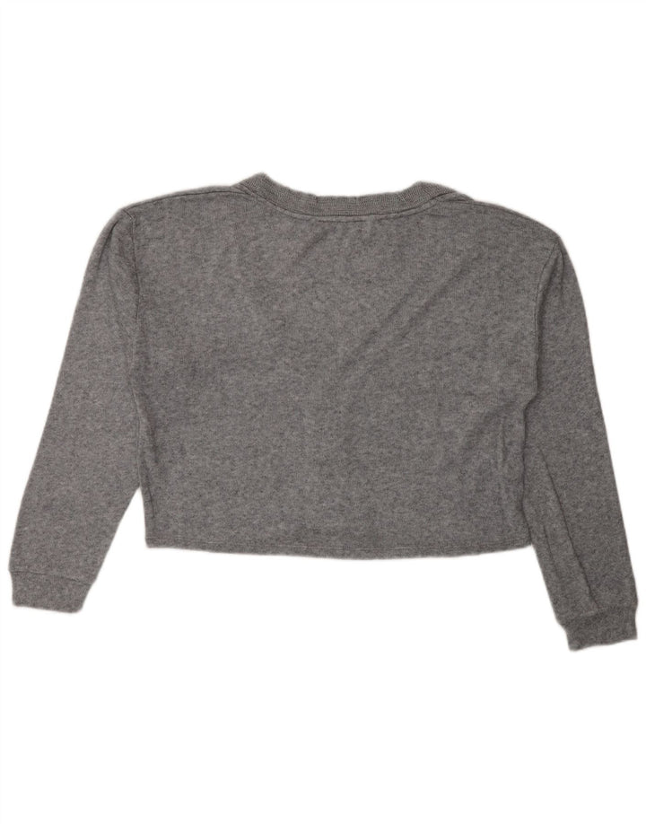 Zara Mujer Crop Suéter Cárdigan Extragrande Reino Unido 10 Pequeño Gris