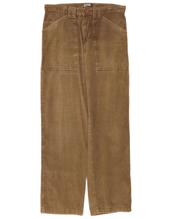 Asics Pantalones rectos de pana para hombre IT 48 Medium W32 L32 Algodón beige