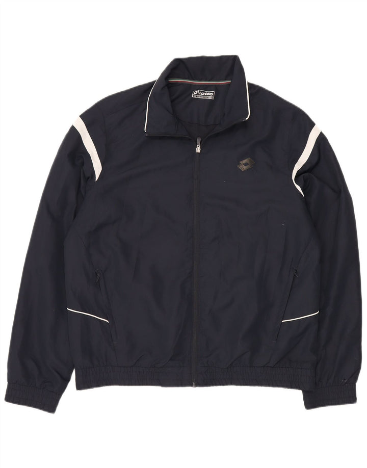 Lotto Hombre Chándal Top Chaqueta XL Azul Marino Colorblock Poliéster
