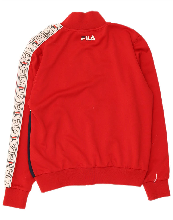 FILA Chaqueta de chándal con gráfico para mujer UK 40 Medium Red Colourblock
