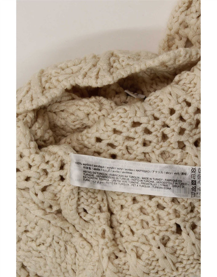 Zara Top transparente de punto para mujer Reino Unido 8 Pequeño Acrílico beige