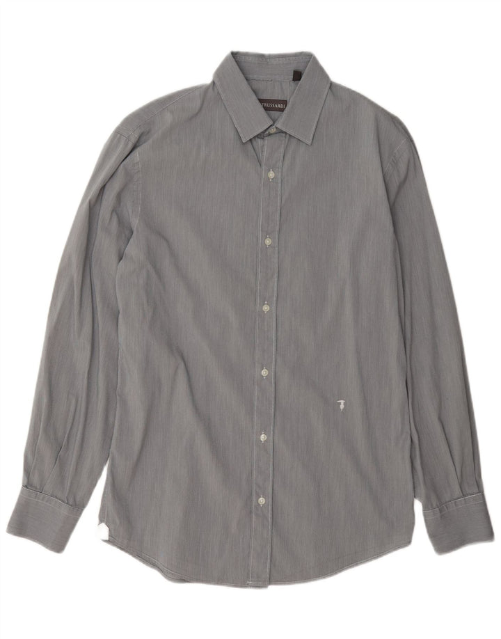Camisa Trussardi Hombre Talla 39 Gris Medio Pata De Gallo