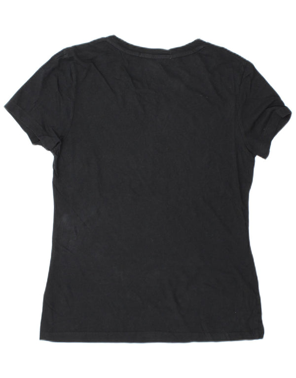CALVIN KLEIN JEANS Camiseta gráfica para mujer Top UK 12 Medium Black Cotton
