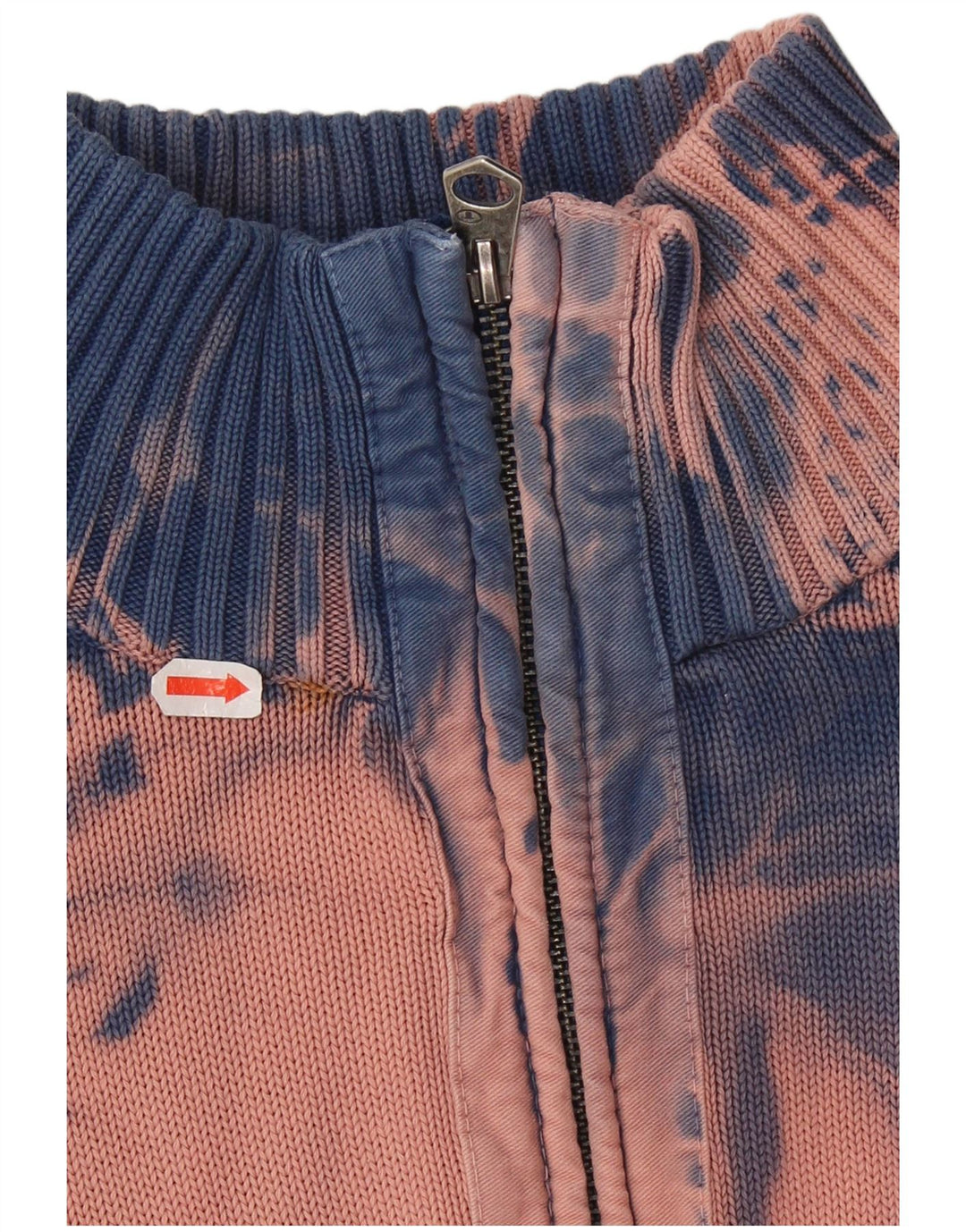 TOM TAILOR Jersey con cuello y cremallera para hombre XL Algodón teñido anudado azul