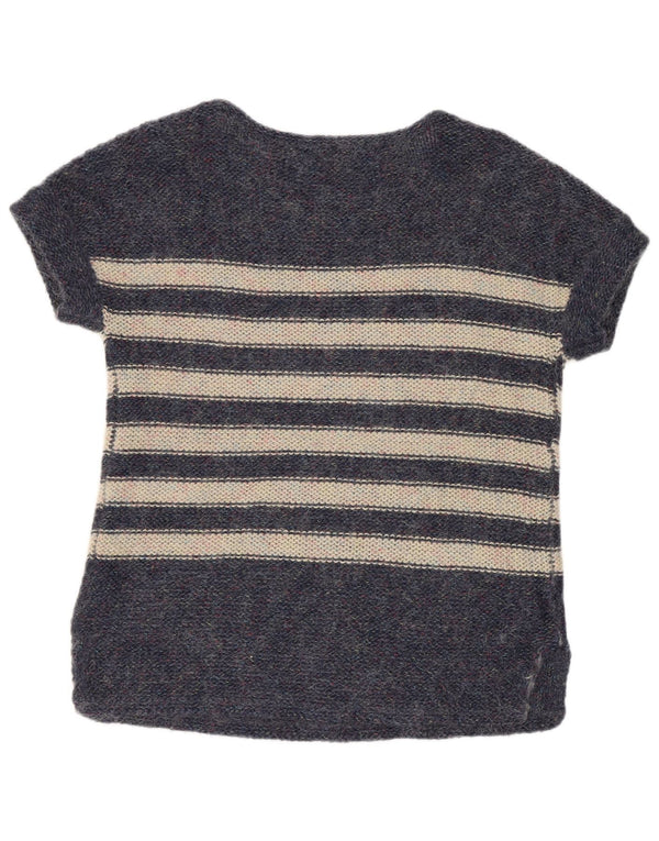 Gap Jersey de Manga Corta con Cuello Redondo para Mujer UK 6 XS Azul Marino Rayas