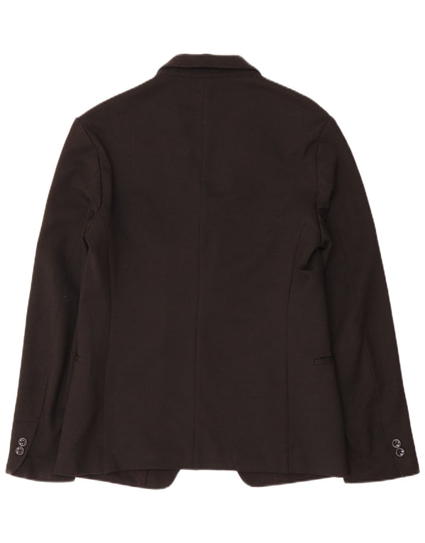 Zara Chaqueta tipo blazer con 1 botón para hombre UK 36 Small Poliéster negro