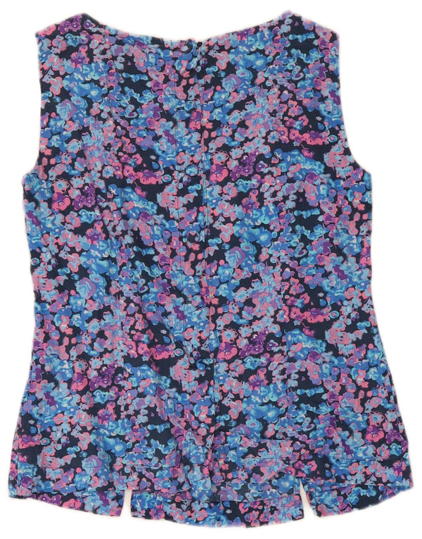 Boden Blusa para Mujer Top UK 10 Small Azul Floral Viscosa