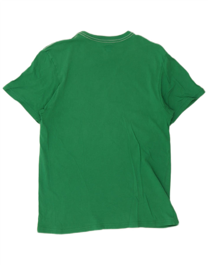 Adidas Hombre Camiseta Gráfica Top Verde Mediano
