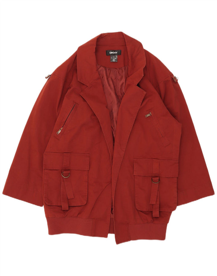 Dkny Abrigo abierto de gran tamaño para mujer Reino Unido 10 Pequeño Rojo