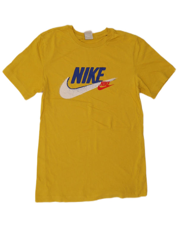 Nike - Camiseta gráfica para hombre, talla pequeña, algodón amarillo