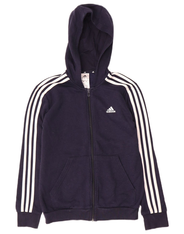 Adidas Sudadera con capucha y cremallera para niños 11-12 años Azul marino Algodón