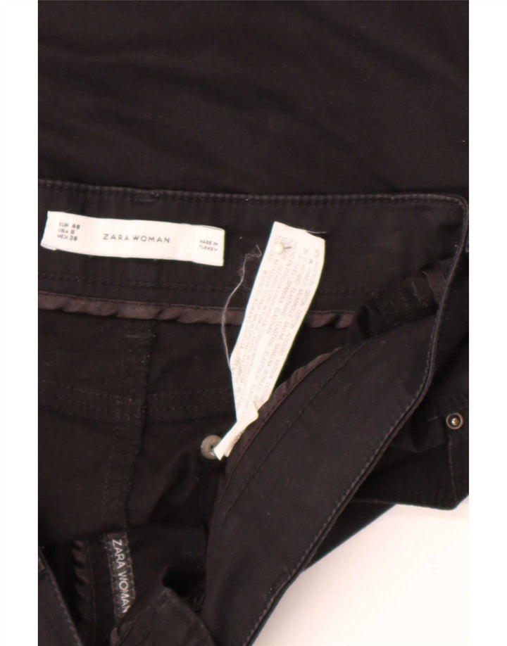 Zara Falda Lápiz Mujer EU 40 Mediano W30 Algodón Negro