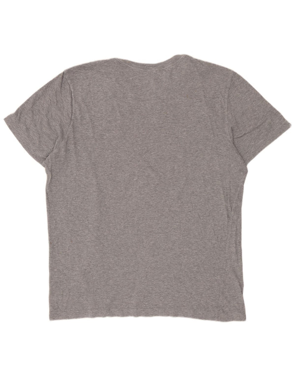 NIKE Camiseta gráfica para hombre Top grande de algodón gris