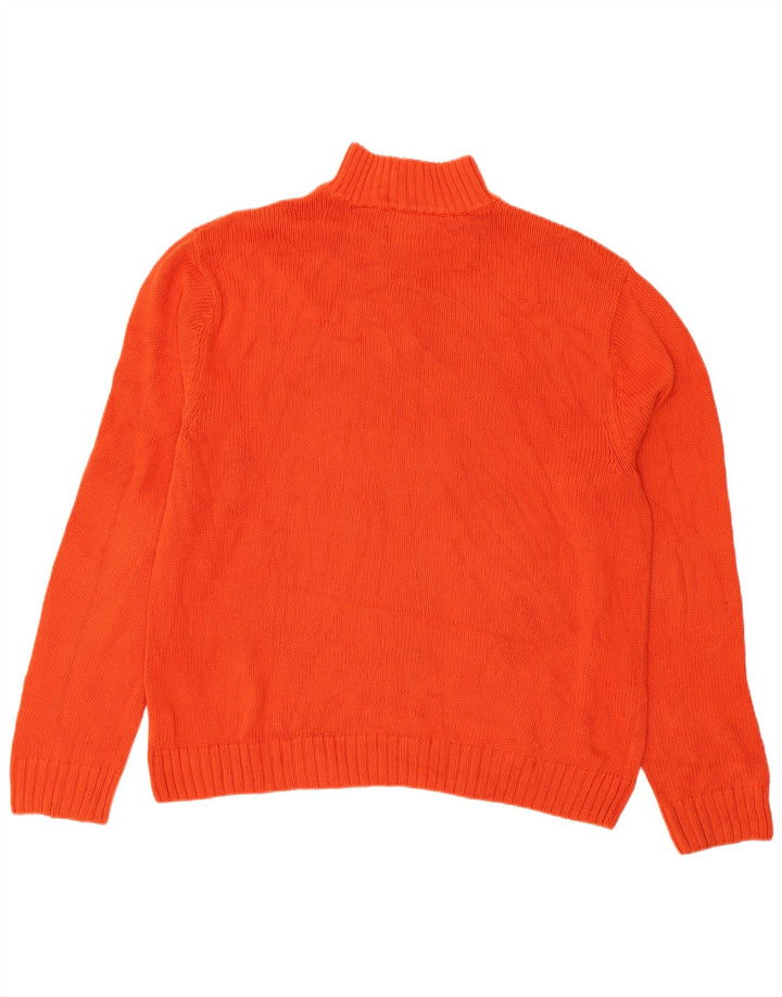 CHAPS Jersey con cuello y cremallera para hombre XL Algodón naranja