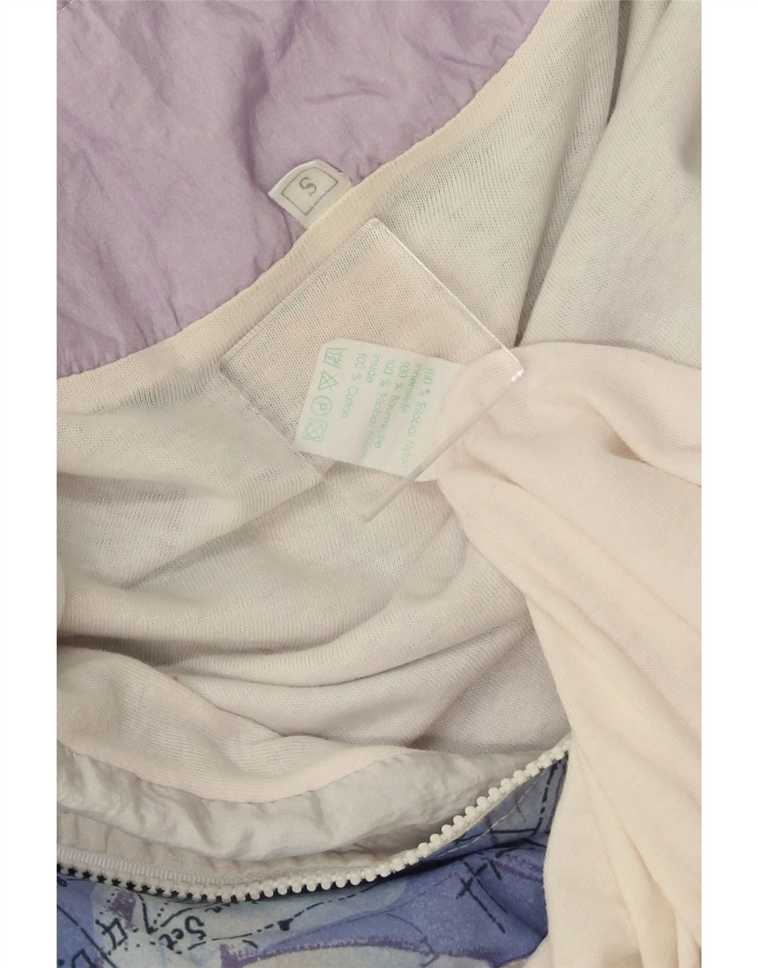 VINTAGE Chaqueta superior de chándal de gran tamaño para mujer Reino Unido 10 Pequeño Blanco