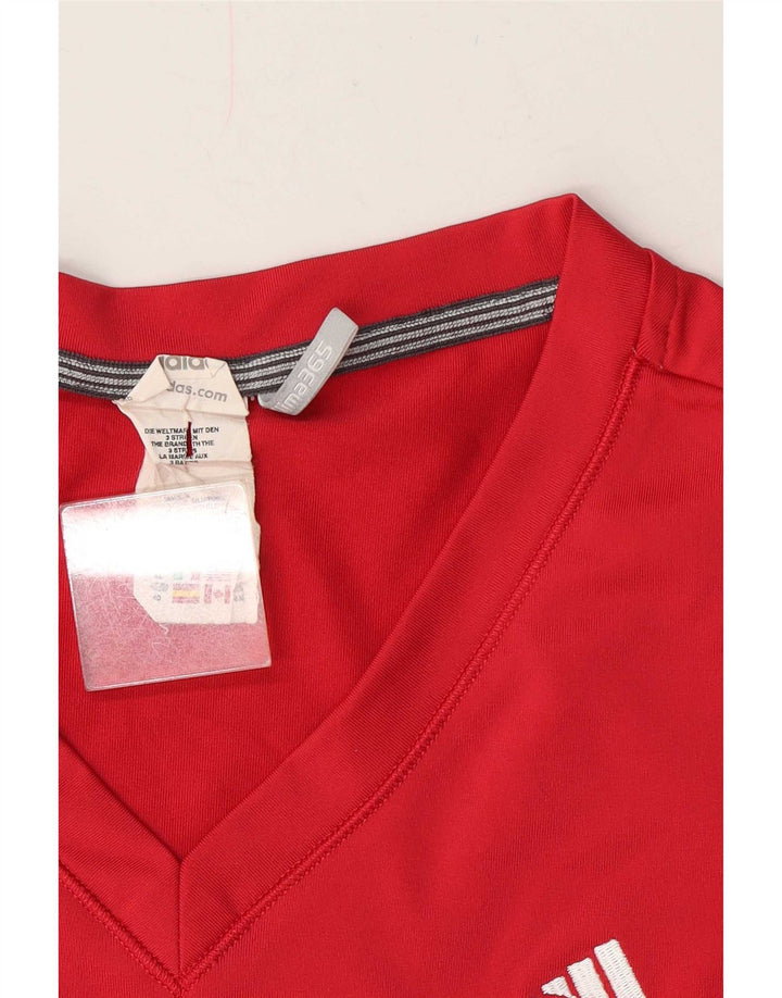 Adidas Mujer Clima 365 Camiseta Top UK 14 Medio Rojo Poliéster