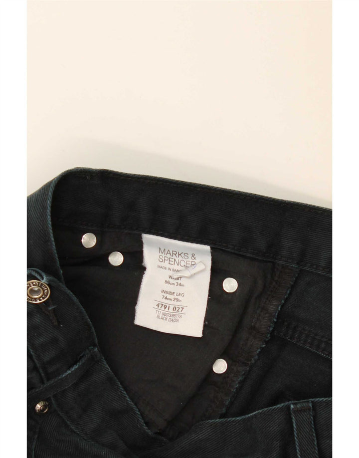 Marks & Spencer Vaqueros rectos Blue Harbor para hombre W34 L29 Algodón negro