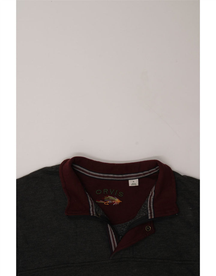 ORVIS Sudadera con cuello y cremallera para hombre Jersey XL Algodón gris