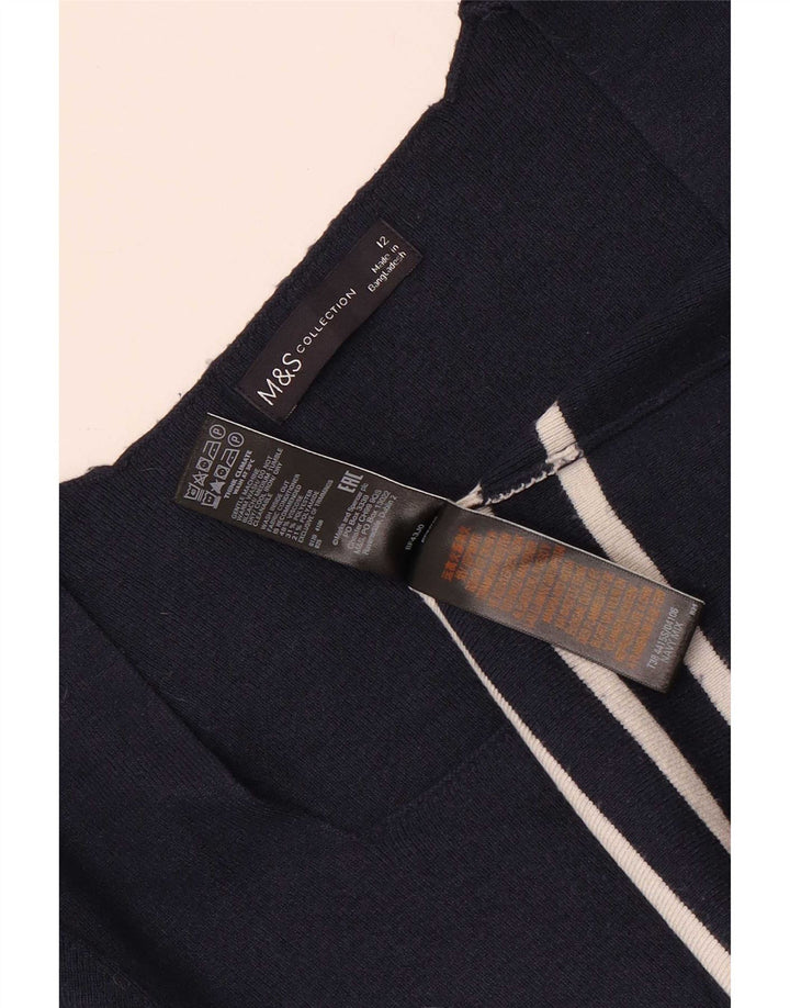 Marks & Spencer Top corto para mujer UK 42 Viscosa a rayas azul marino mediano