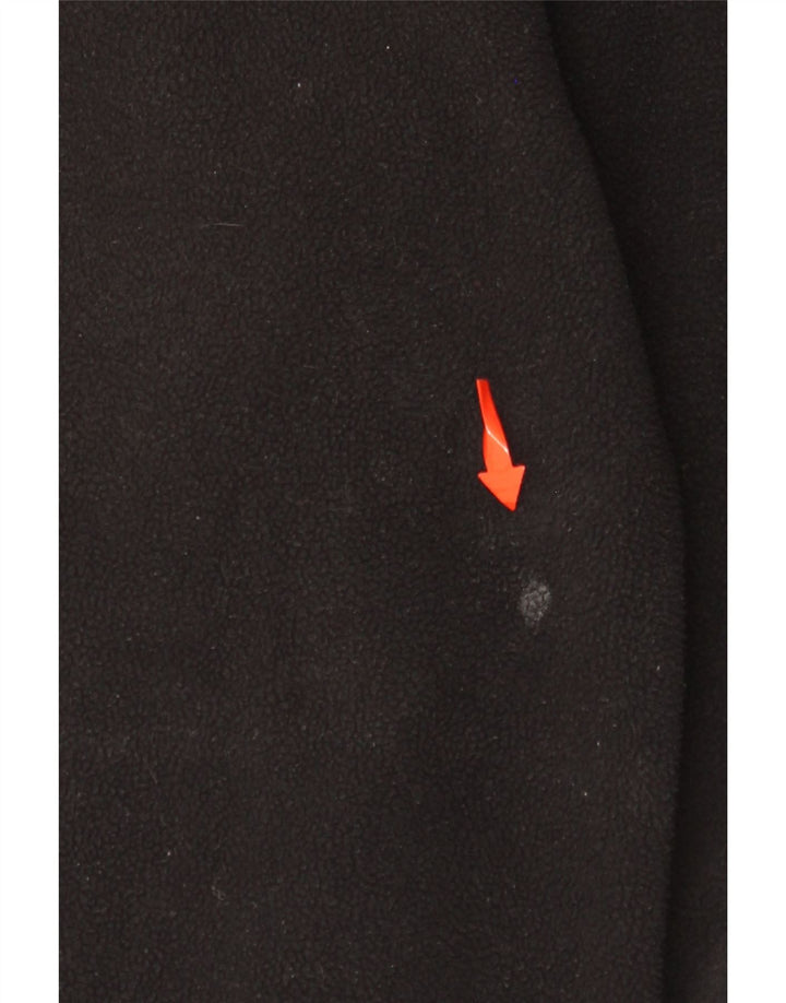 ADIDAS Jersey de forro polar con capucha y cuello con cremallera para hombre, pequeño, color negro