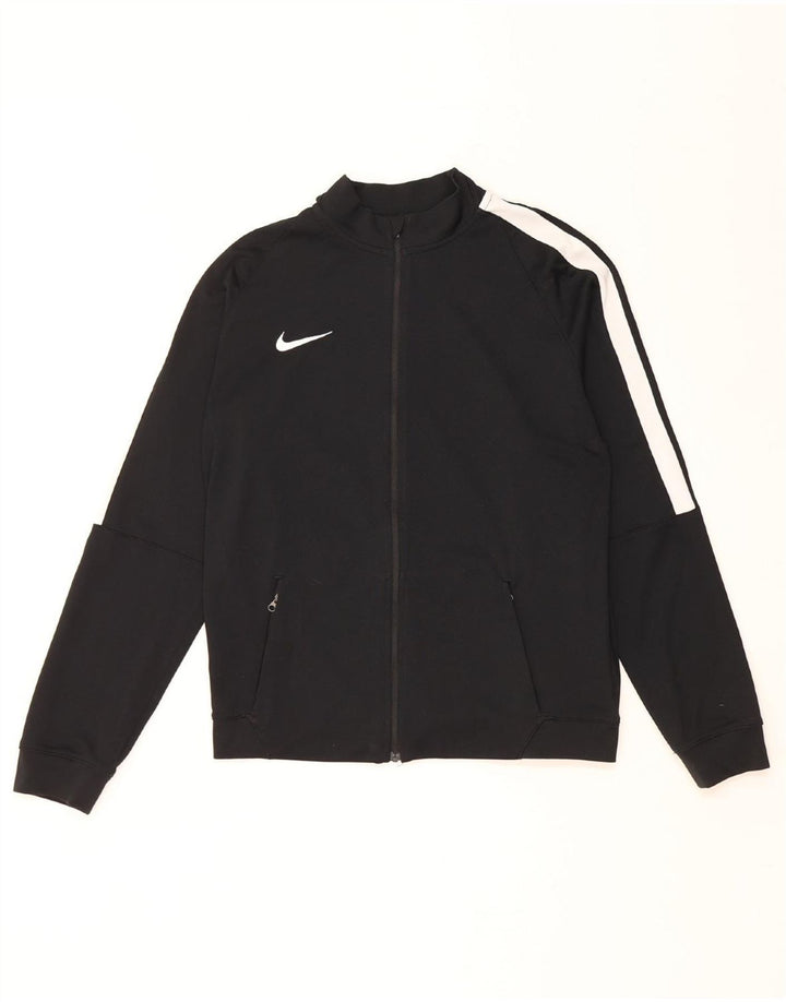 NIKE Boys Dri Fit Chándal Top Chaqueta 13-14 años XL Negro Colorblock