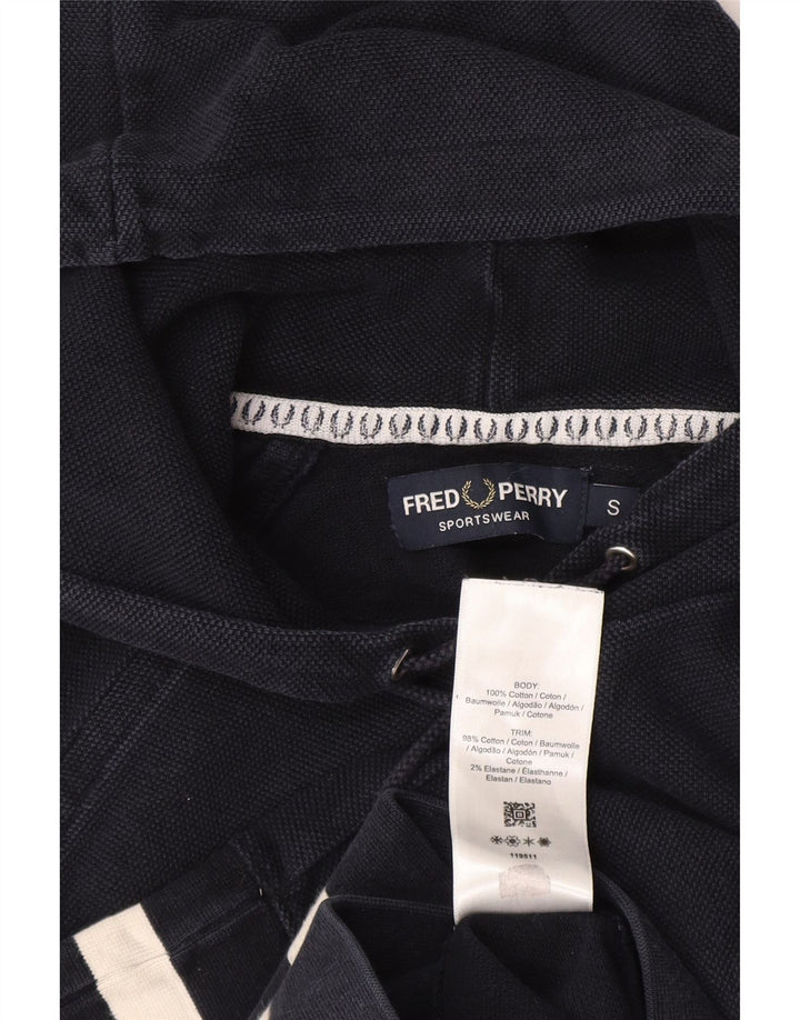 Fred Perry Hombre Sudadera Con Capucha Jersey Pequeño Azul Marino Algodón