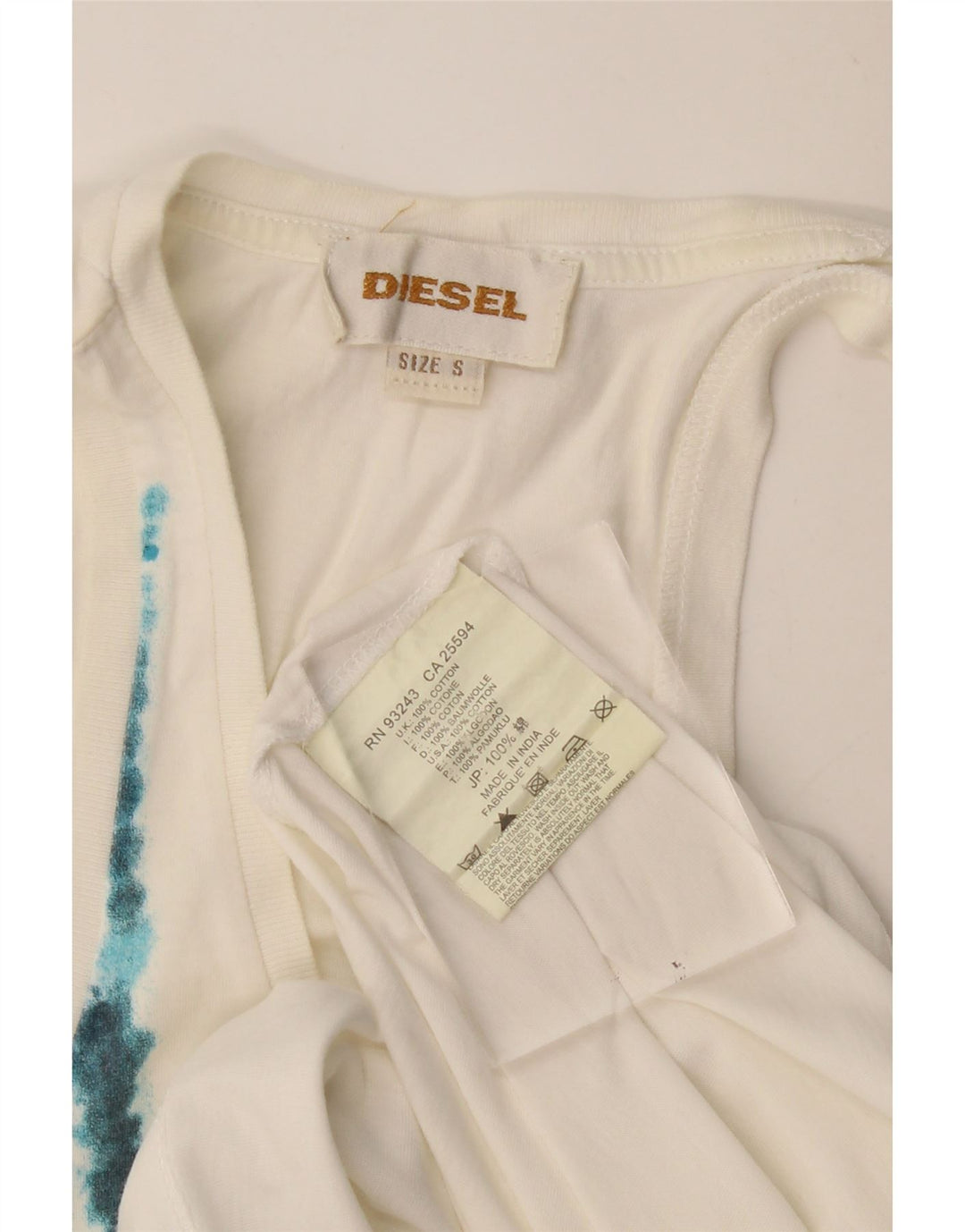 Diesel Mujer Chaleco Top UK 10 Pequeño Algodón Blanco