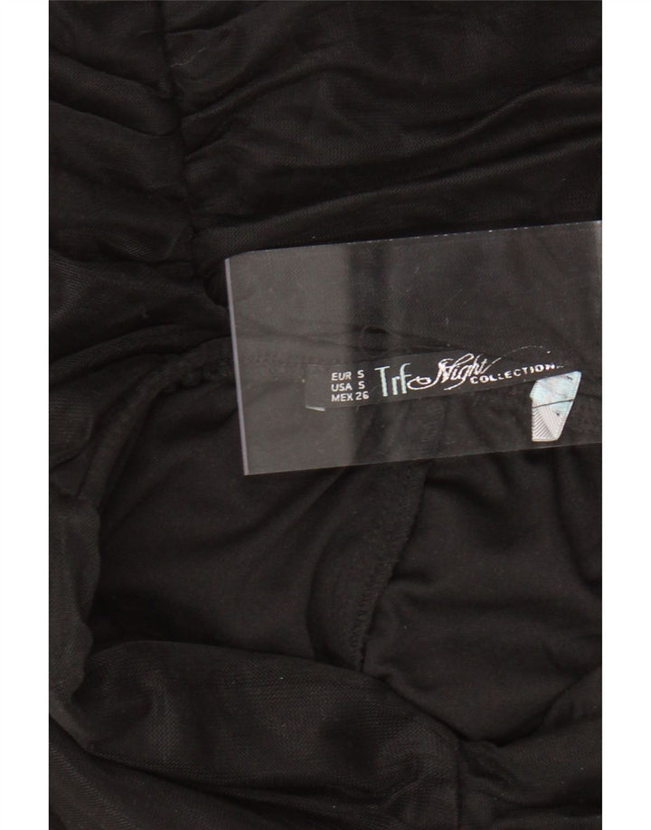 ZARA Vestido ajustado sin tirantes para mujer UK 8 Small Negro