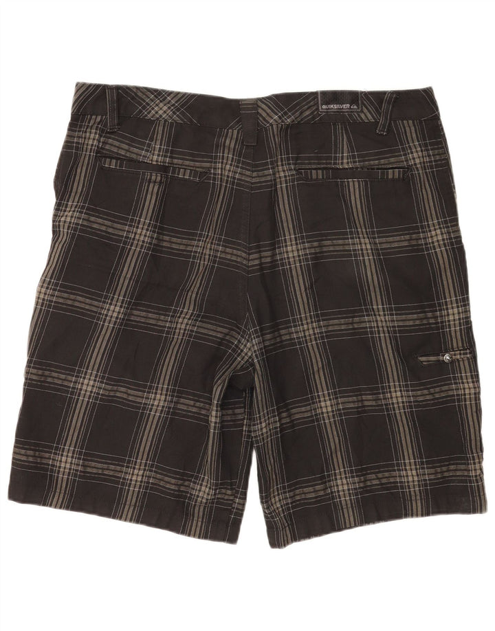 Pantalones cortos chinos Quiksilver para hombre W36 Poliéster a cuadros grises grandes