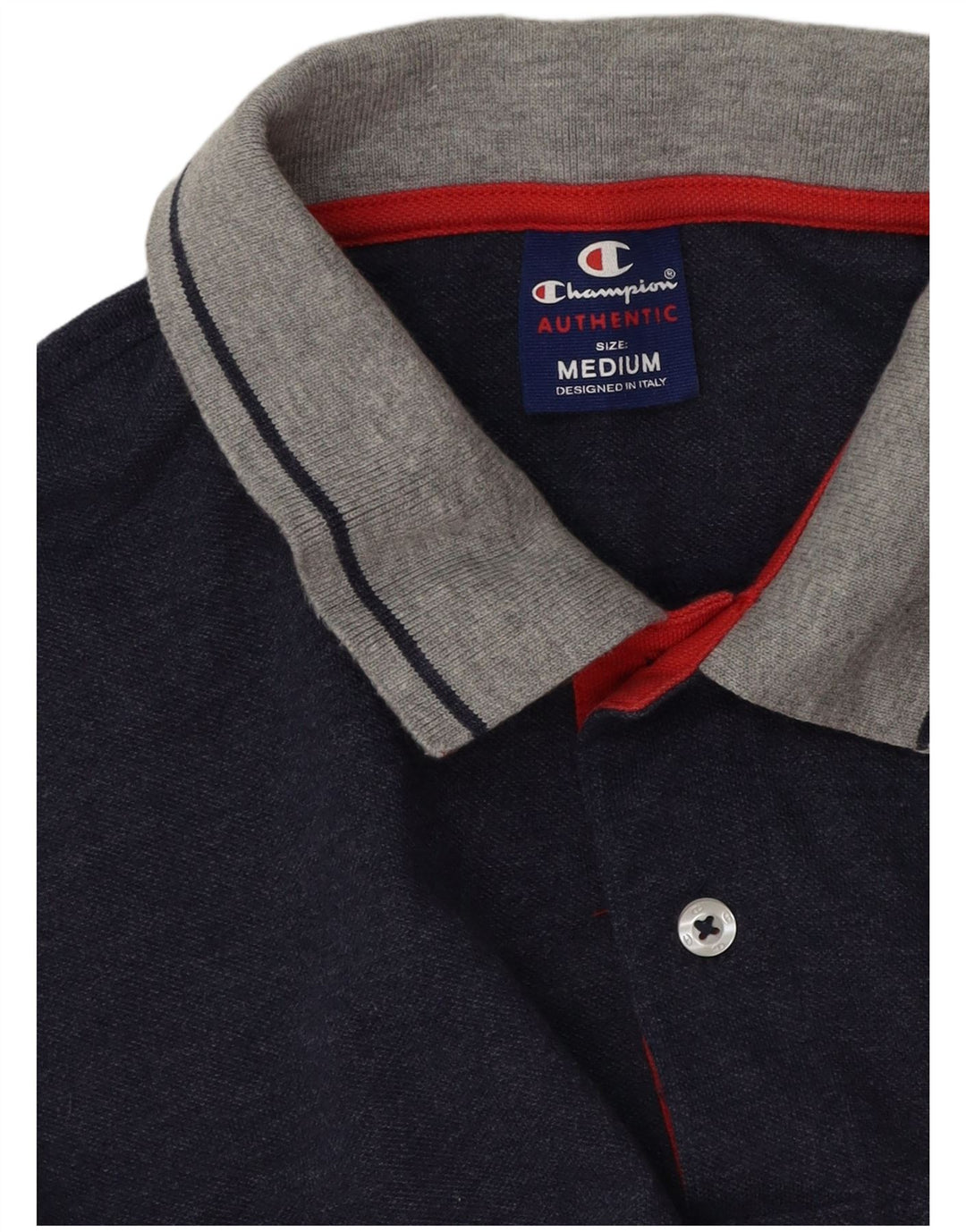 Champion Polo De Rugby De Manga Larga Para Hombre Azul Marino Mediano