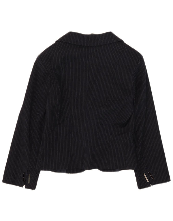 Celyn B Chaqueta tipo blazer abierta para mujer IT 46 Lana a rayas azul marino grande