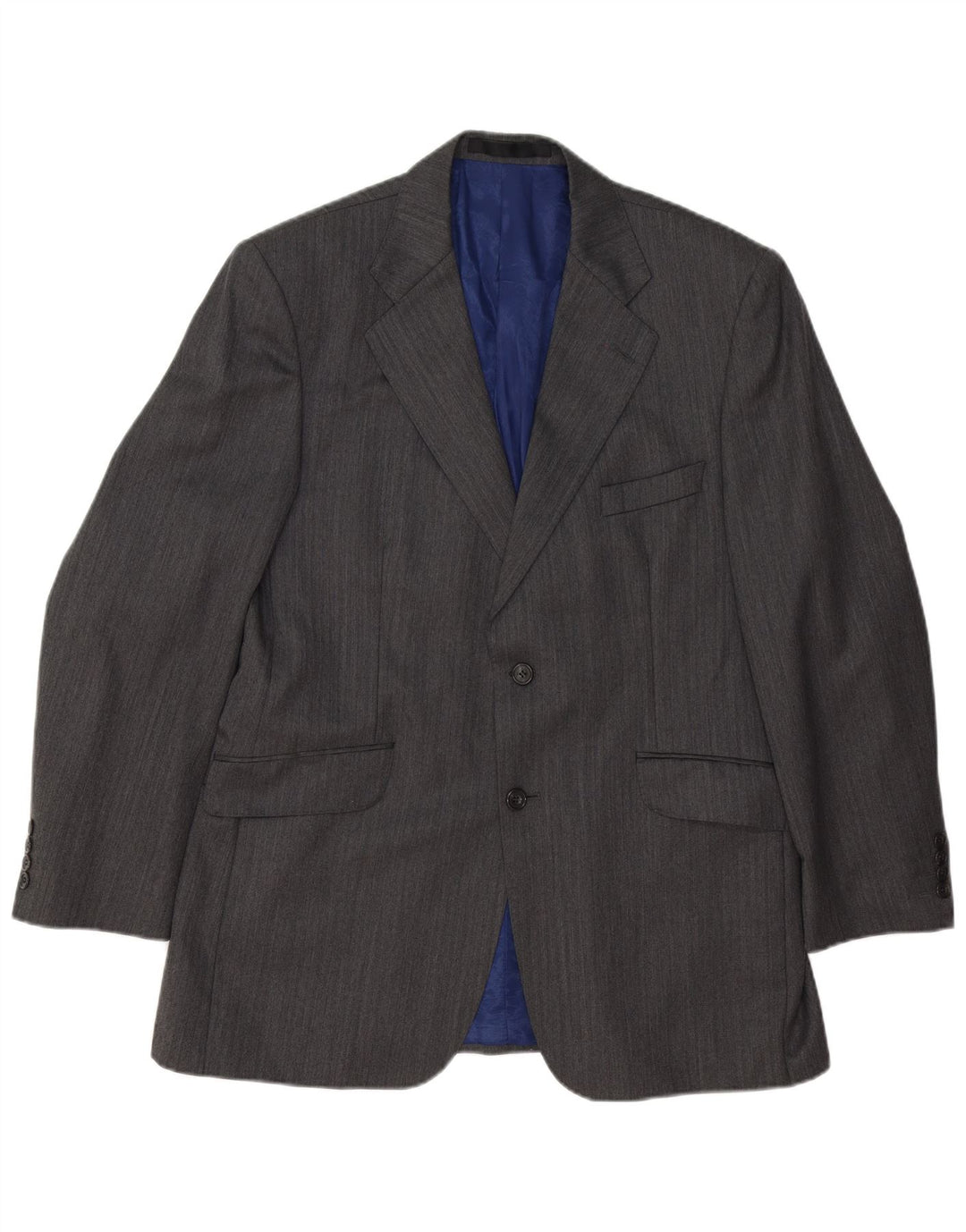 Marks & Spencer Chaqueta tipo blazer de 2 botones para hombre UK 42 Grande Lana gris a rayas