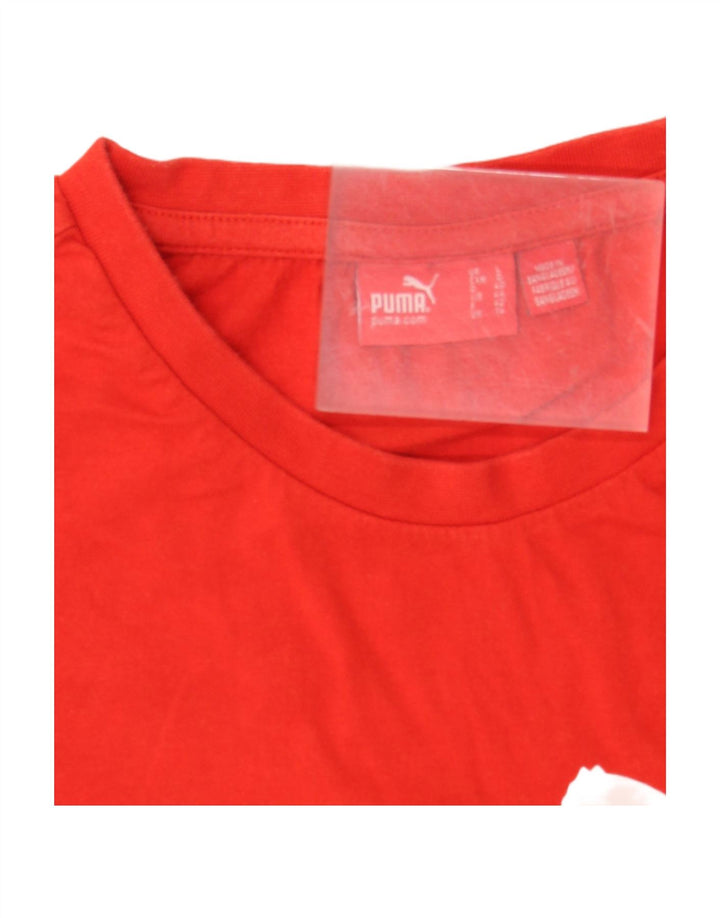 PUMA Womens Graphic T-Shirt Top UK 14 Medium Red
