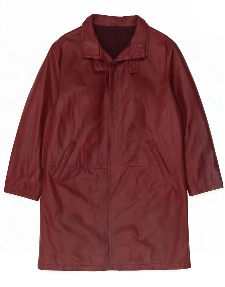 Vinci Abrigo de cuero para mujer IT 52 2XL Borgoña
