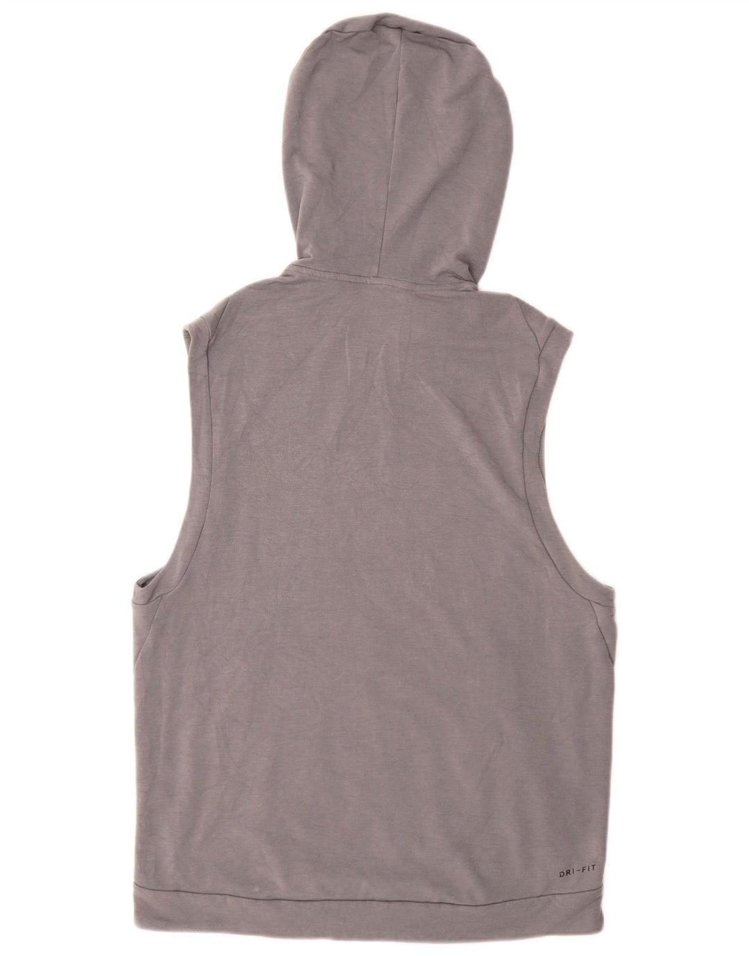 NIKE Jersey con capucha sin mangas Dri Fit para hombre Poliéster gris medio