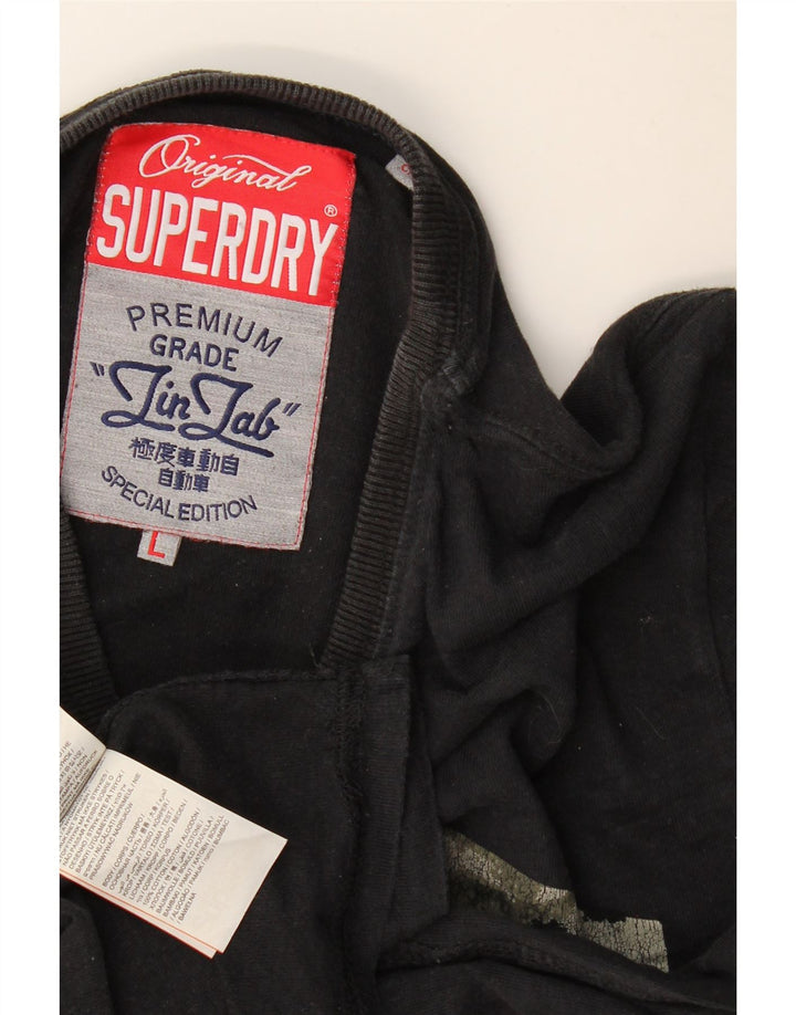 Superdry Camiseta gráfica para hombre Top grande de algodón negro