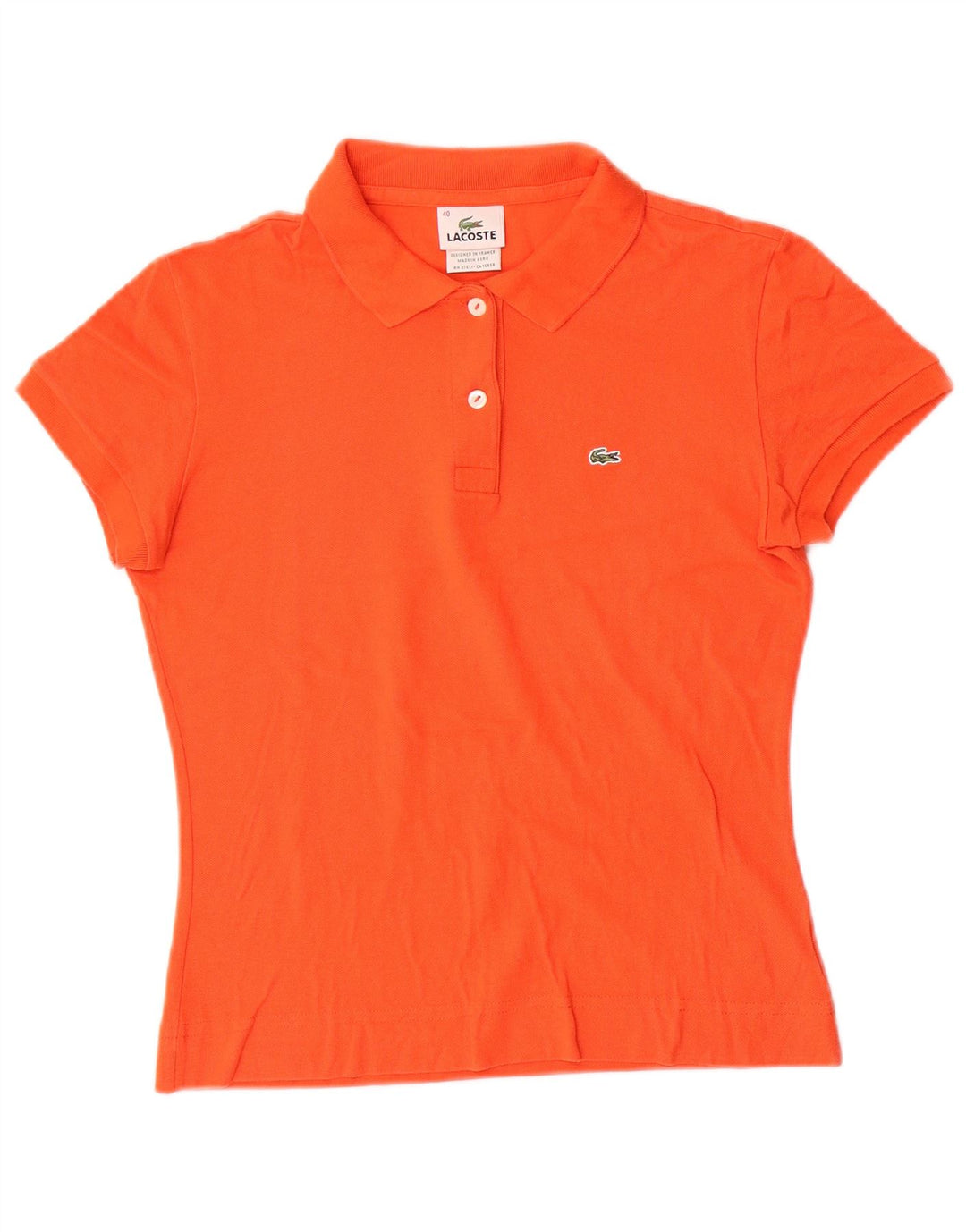 Polo Lacoste Mujer Talla 40 Algodón Naranja Mediano