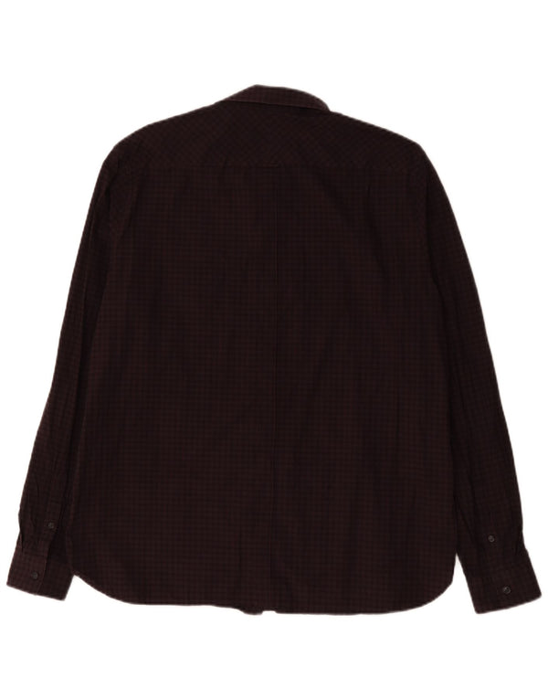 Camisa Fred Perry Hombre XL Algodón A Cuadros Burdeos