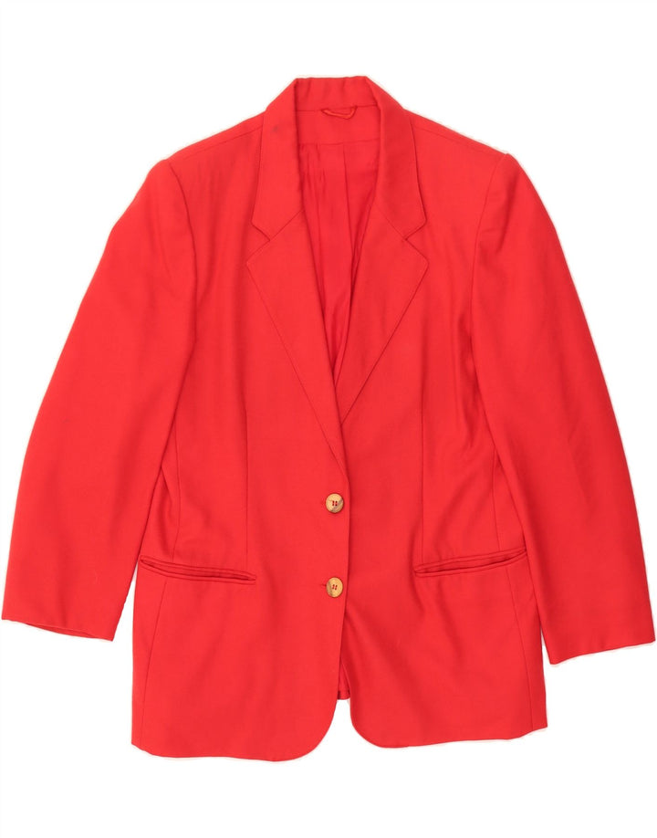 VINTAGE Womens 2 Button Blazer Jacket IT 48 XL Red Virgin Wool Vintage Vintage and Second-Hand Vintage from Messina Hembry 