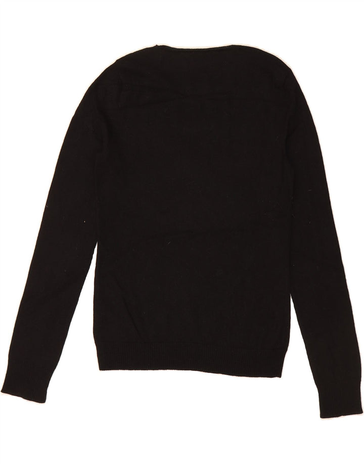 J. CREW Womens Crew Neck Jumper Sweater UK 12 Medium Black Argyle/Diamond Vintage J. Crew and Second-Hand J. Crew from Messina Hembry 